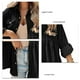 thumbnail image 4 of Camisa Dobladillo con volantes Manga larga Color sólido Abotonado Cuello de solapa Mujer Top de maternidad Negro M, 4 of 5