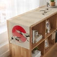 thumbnail image 6 of Vintage Birds Red Sun Table Runner, Retro Art Animals Rustic Washable Cotton Linen Table Runners 120 Inches Long, Dresser Scarf Runner for Dining/Living Room/Kitchen/Square Tables 13''x120'', 6 of 9
