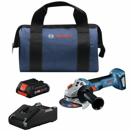 Restored Bosch GWS18V-8B15-RT 18V Brushless Lithium-Ion 4-1/2 in. Cordless Angle Grinder Kit (4 Ah) (Refurbished)
