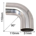 thumbnail image 2 of Elbow Exhaust Pipe Accessories Diy High Quality Mandrel Bend Replacement 51mm, 2 of 9