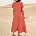 thumbnail image 3 of JUNWELL Caftan Ample Robe Longue pour Femmes Grande Taille Robe en Lin Été Décontractée Sans Manches Col Ras du Cou Poches Robe Maxi, 3 of 6
