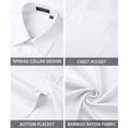 thumbnail image 5 of HISDERN Men's Short Sleeve Dress Shirt Classic Fit White Button Down Work Shirt with Pocket, 5 of 11