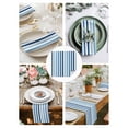 thumbnail image 3 of Blue Stripe Cloth Napkins Set of 8 Reusable Dinner Napkins, Ombre Geometric Farmhouse Vertical Striped Cocktail Napkin Washable Table Napkins for Wedding/Holiday Party/Baby Shower 20"x20", 3 of 7