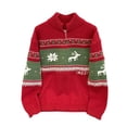thumbnail image 2 of Bpmpbo Men's Christmas Print Quarter Zip Sweater Holiday Stand Collar Knit Pullover for Winter, 2 of 4