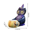 thumbnail image 2 of Halloween Owl Figurine Decoration, Purple Witch Hat Owl Statue, Tabletop Ornament for Home Party Decor, Cute Spooky Resin Sculpture for Indoor Outdoor Display, Happy Halloween Sign Decor, 2 of 2