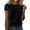 Black, variant on Women's Short-Sleeve Off-the-Shoulder Top - Scalloped Edge & Floral Lace Detail Spring/Summer Lace Shirt 2025,Size M