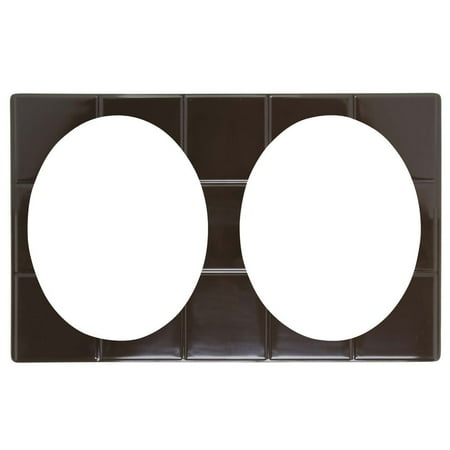 A Baker Bar Full Size Cold Food Bar Tile Tray Brown Melamine With Oval Baker Cut-Outs - 21