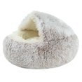 thumbnail image 1 of Cama para gatos para un sueño profundo, felpa y cálida cueva para gatos, cómoda y de apoyo, 1 of 8