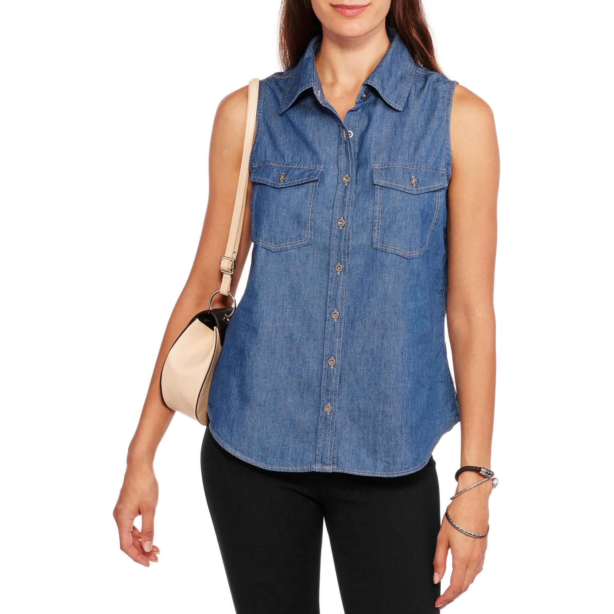 womens denim shirt walmart