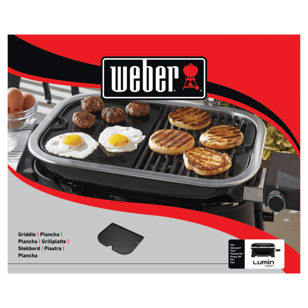 Weber Porcelain Enameled Griddle - Fits Lumin Electric Compact Grill