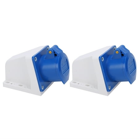 

ESTINK 2Pcs Industrial Power Socket 3-Pin Single-Phase Explosion-Proof Waterproof 16A 3 Hole 220-250V 3‑Pin Industrial Socket Industrial Connector