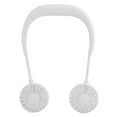 thumbnail image 3 of Mini ventilador portátil con banda para el cuello, doble escritorio, USB, recargable, 3 velocidades, estilo perezoso para colgar en el cuello, color blanco, 3 of 8