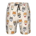 thumbnail image 3 of Salouo Shiba Head Face Pattern Swim Trunks for Men,Men's Hawaiian Bathing Suit Swimsuits Quick Dry Swimming Board Shorts Beach Shorts with Pockets-3X-Large, 3 of 6