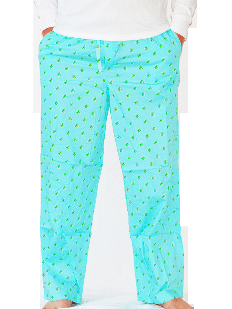 SummerTies Unisex Frog Cotton Pajama Bottom Pants Light Blue, XLarge