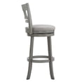 thumbnail image 6 of Weston Home Shapel Lattice Back 29"H Swivel Bar Stool, Antique Grey Finish, Grey Linen, 6 of 7