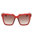 thumbnail image 4 of Women's Oversized Square Sunglasses - Red Frame / Gradiant Brown Lens, 4 of 7