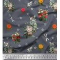 thumbnail image 1 of Soimoi Cotton Duck Fabric,Strawberry & Peony Floral Print Sewing Fabric Yard 56 Inch Wide, 1 of 1
