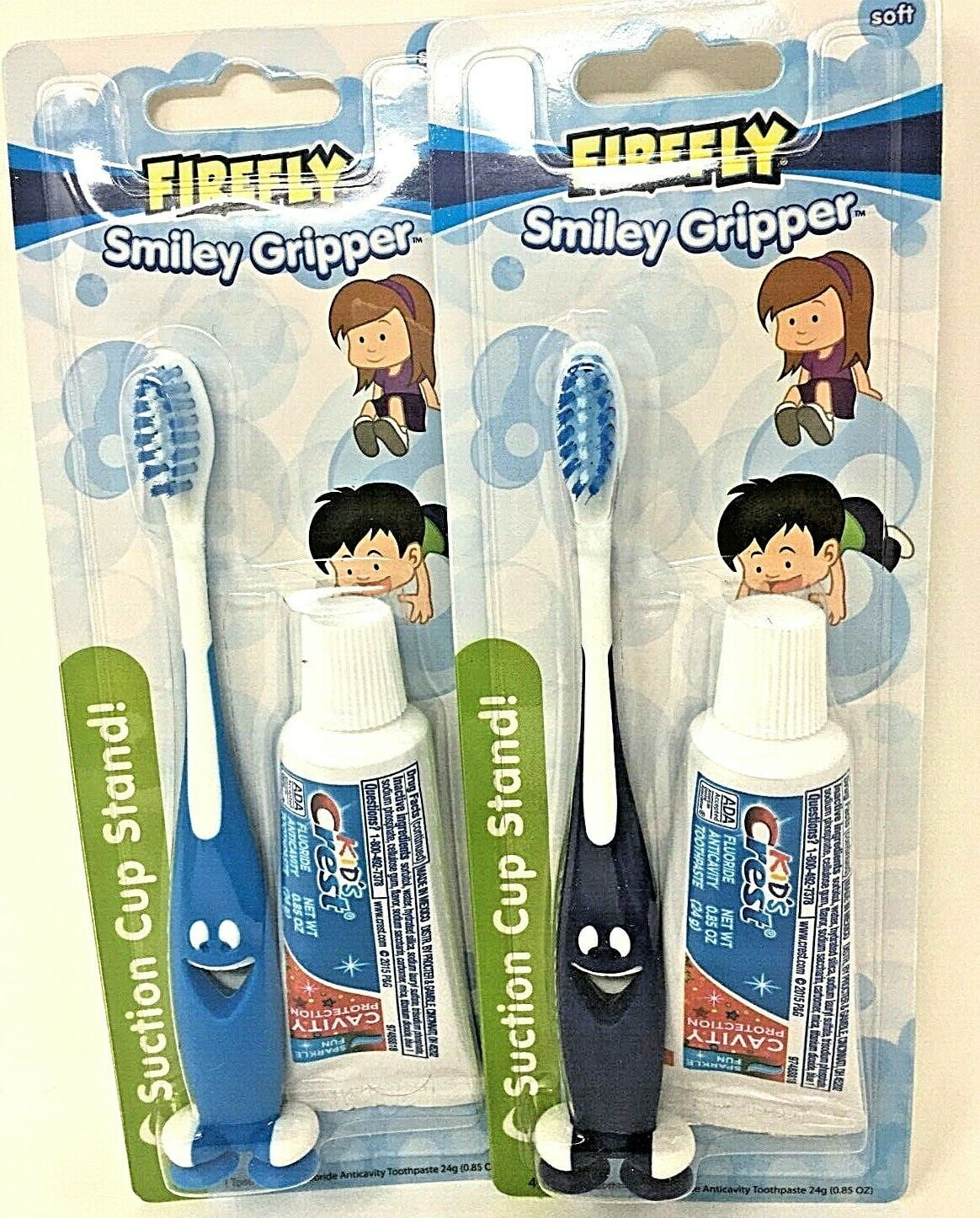 Dr. Fresh Kids Toothbrush .The Smiley Gripper Blue toothbrush