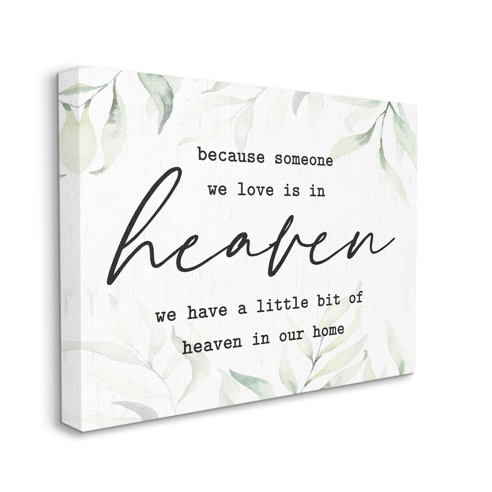 Stupell Industries Heaven In Our Home Tropical Plant Leaves Design Graphic Art Gallery Wrapped Canvas Print Wall Art, Design by Lettered and Lined