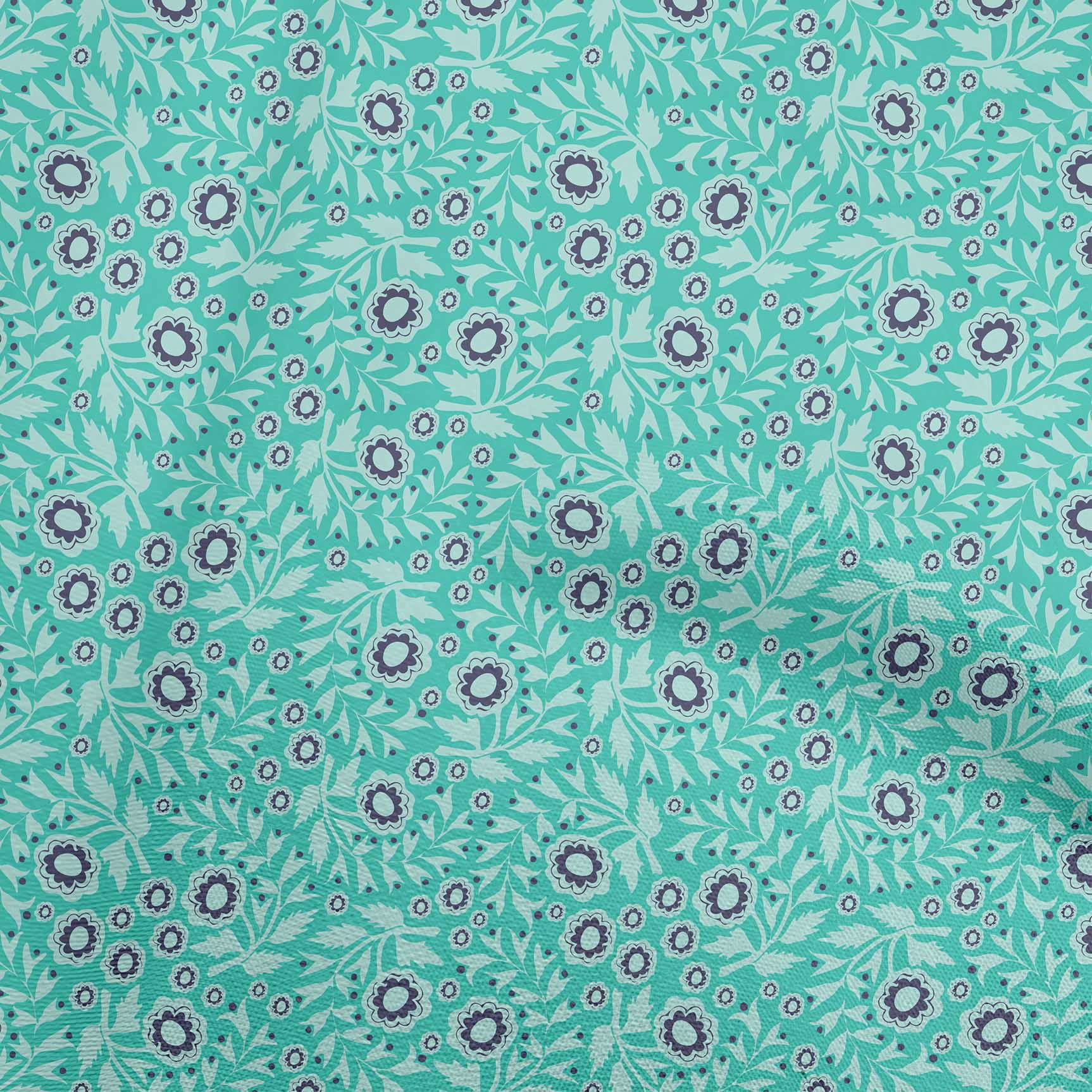 oneOone Cotton Poplin Sea Green Fabric Asian Block Print Sewing Craft ...