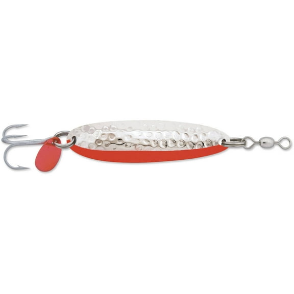 Luhr Jensen Krocodile 1/4oz Spoon Fishing Lure 2 1/8" Hammered Chrome/Fire