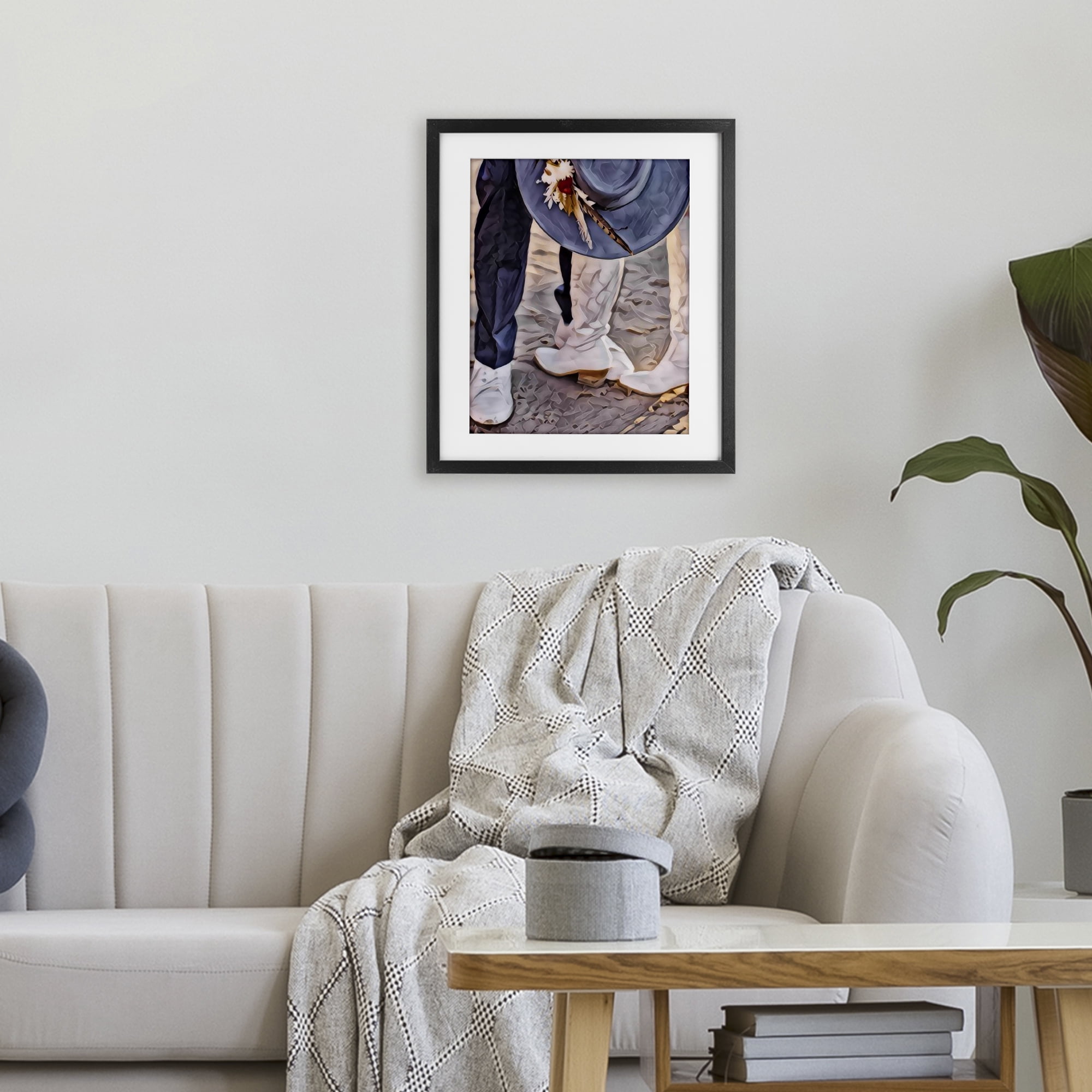 Elope In The Desert Black Framed Print Under Glass, design by Jesse Keith