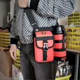 thumbnail image 3 of CHAO Bolsos de hombro con portabotellas de agua, bolso de mensajero portátil de gran capacidad para uso diario, trabajo, fiesta, al aire libre, color naranja, 3 of 5