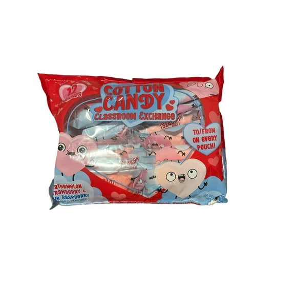 )2) Cotton Candy Valentine Classroom Exchange 12 count GLUTEN FREE