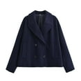 thumbnail image 1 of Veste à Manches Longues Décontractée pour Femme, Couleur Unie, Automne/hiver, avec Poches, 1 of 8