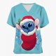 thumbnail image 3 of Uniforme de enfermera de hospital con cuello en V para mujer de Lilo&Stitch, ropa de Disney, regalo de Navidad, camiseta con bolsillo, uniforme, 3 of 5