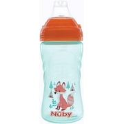 Nuby No Spill Printed Thirsty Kids No-Spill Sip-it Sport Cup with Soft Spout and Lid - 12oz / 360 ml, 12+ Months, Single Pack of 1 Orange