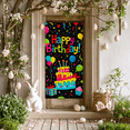 thumbnail image 5 of Colorful Birthday Themed Background Happy Birthday Banner with Cake Balloons and Stars Party Supplies Photography Props Birthday Decoration Decor Backdrop for Party Celebrations, 5 of 7