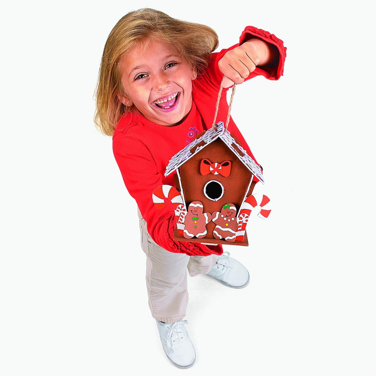 Fun Express DIY Unfinished Wood Birdhouses Craft Kit - Ideal for Creative Camp Projects Spring Crafts Personalized DIY Gifts - Perfect for Kids Adults & Group Activities - Easy to Assemble - 12 Piece