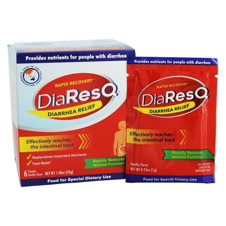 DiaResQ - Diarrhea Relief Rapid Recovery Vanilla - 6 Packet(s)