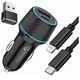 thumbnail image 1 of Cargador para Auto BLOOSOM 25w 18w USB Tipo C para iPhone Negro/linea verde, 1 of 4
