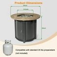 thumbnail image 5 of 30" Propane Gas Fire Pit Table, 50000 BTU Round Steel Fire Pit with Imitation Wood Grain Finish for Outside Patio Deck Garden Backyard, 5 of 7