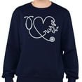 thumbnail image 2 of Nurse Life Heart Sweatshirt Unisex Medium Navy, 2 of 5