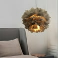 thumbnail image 2 of TOOYFUL Artificial Feather Light Shade ,Lightshade ,Ceiling Light Shade, Artificial Feather Lampshade for E27 Bulb ,Bedside ,Wedding Gray, 2 of 7