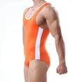 thumbnail image 3 of Oplxuo Men's Leotard Underwear Sexy Racer Back One-Piece Bodysuit Stretch Swimsuit Thongs Singlet Workout, 3 of 7