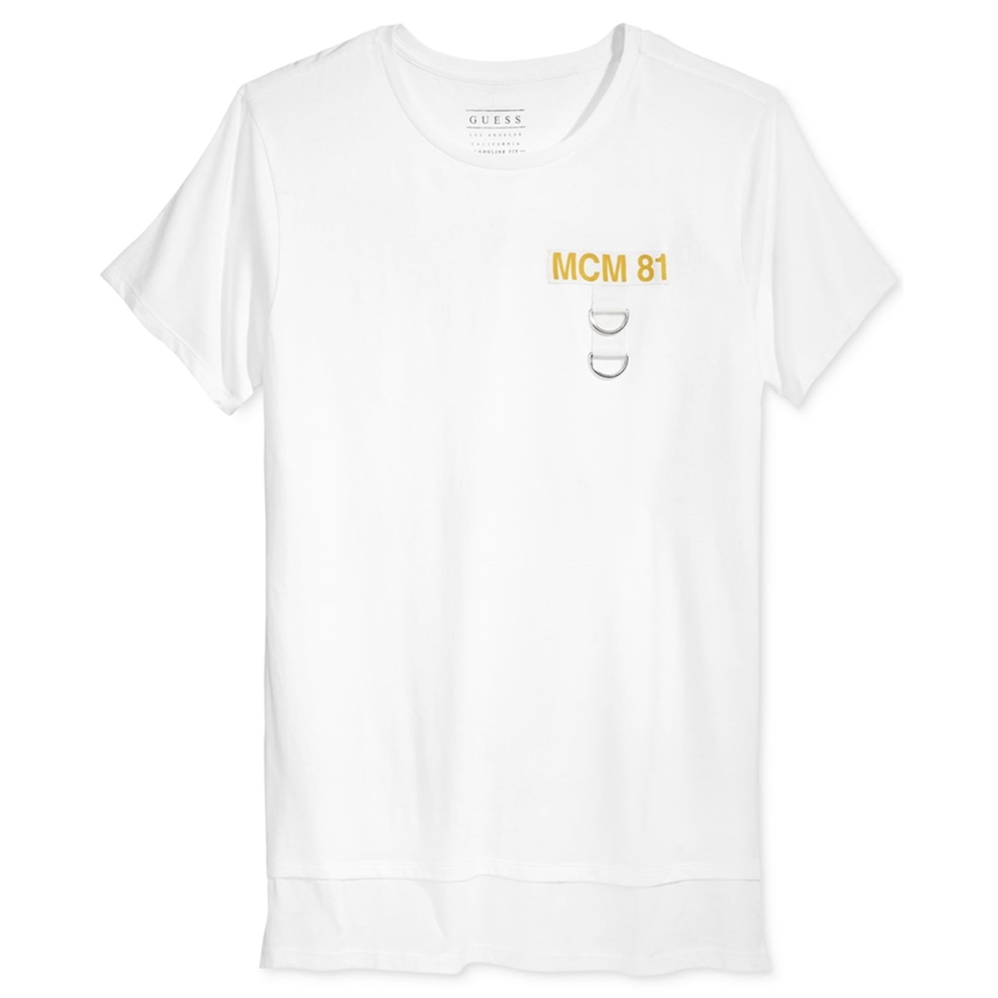 Grid Longline Graphic T-Shirt, White 