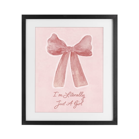 Stupell Industries Literally Just A Girl Black Framed Print Under Glass, design by Lucille Price