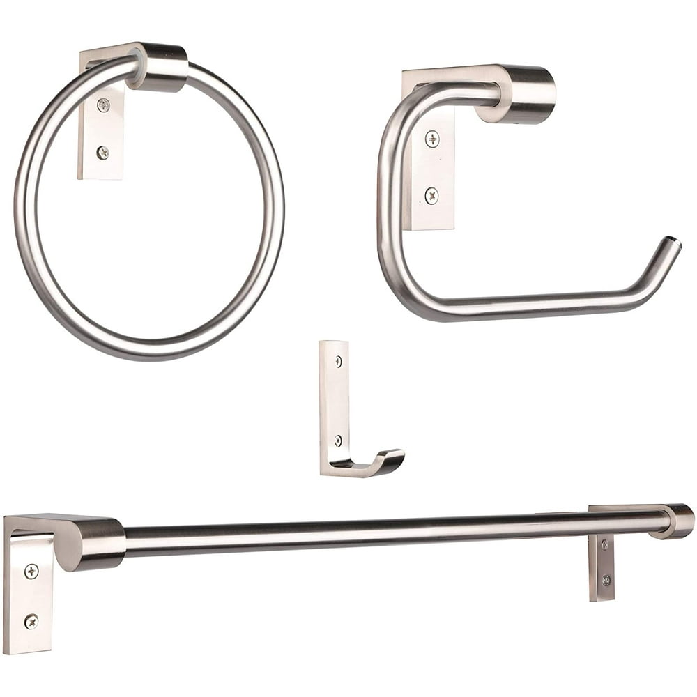 Facon Bathroom Hardware Accessory Set, 4Piece Wall Mounted Bath