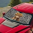 thumbnail image 3 of KUIFORTI Highland Cow Sun Shade for Car Windshield Foldable Sun Shield for Car Windshield, Sunflower Leopard Sunshade for SUV, Big Sedan, Van, Hatchback, 3 of 6