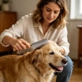 thumbnail image 4 of Long Hair Pet Comb 7.8 Inch for Daily Maintenance, Stainless Steel Pin Teeth Wooden Handle Dog Comb, Removes and Prevents Matted for Cats and Dogs, Pet Grooming Brushes, 4 of 6