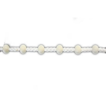 10 FEET : Ivory Plastic Beaded Chain #10  FAR SPACING  for Roller (Best Bead Roller For The Money)