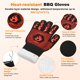 thumbnail image 2 of 1-Par de Guantes para Barbacoa, Resistentes al Calor hasta 1472°F, Guantes Antideslizantes para Horno, con Bolsa de Almacenamiento [Patrón de Llama Media, Rojo], 2 of 6
