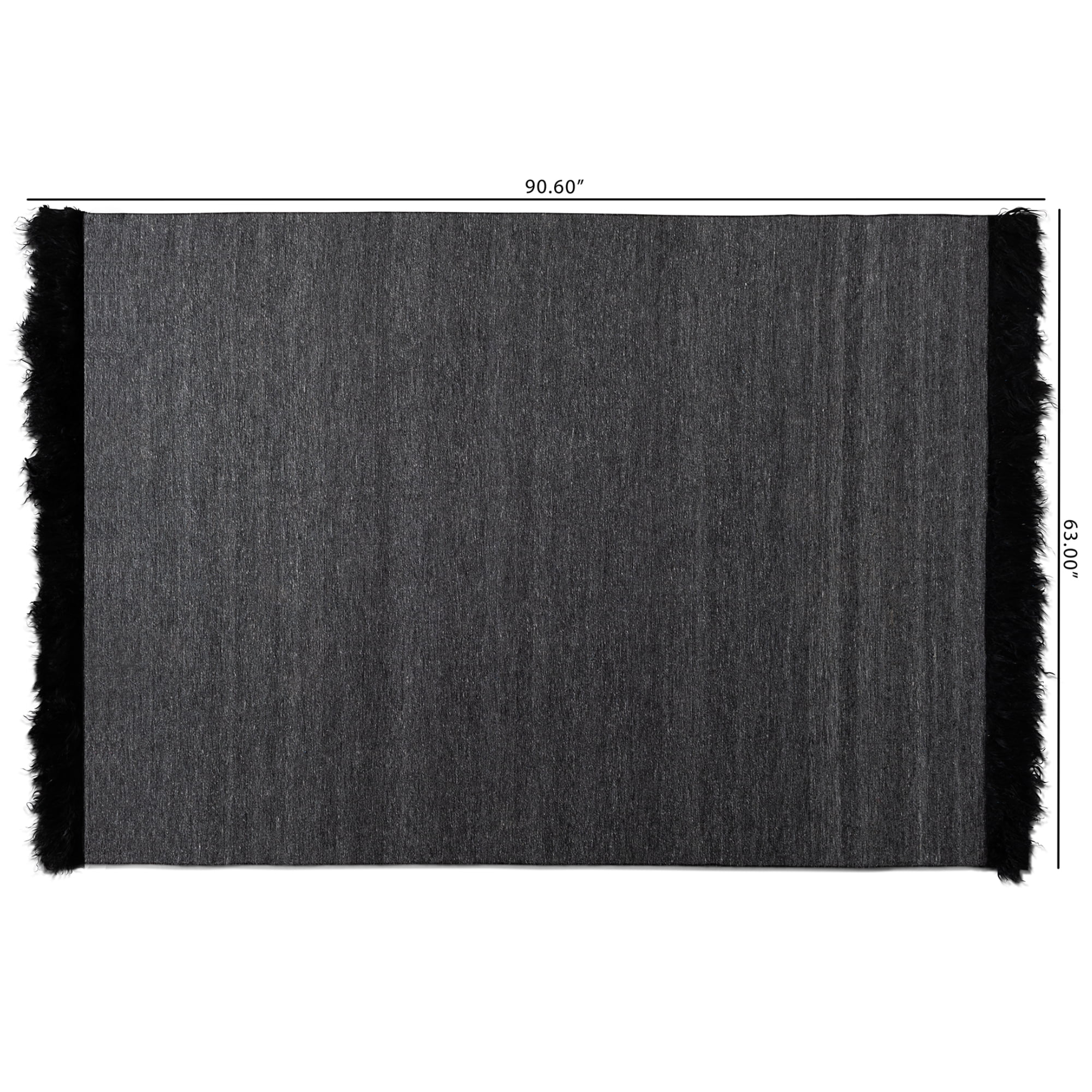 Baxton Studio Dalston Modern and Contemporary Dark Grey and Black Handwoven Wool Blend Area Rug