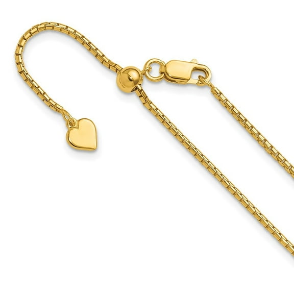 Auriga Fine Jewelry 925 Sterling Silver Gold-plated Adjustable 1.5 mm Round Box Chain Necklace for Women 22"