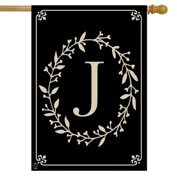 Briarwood Lane Classic Monogram Letter J Double-Sided House Flag