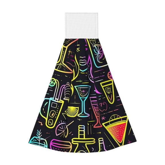 Yiaed Neon Bar Drinks Print Coral Velvet Wipes Absorbent Wipes Cleaning Cloths Household Table and Dish Wiping Cloths